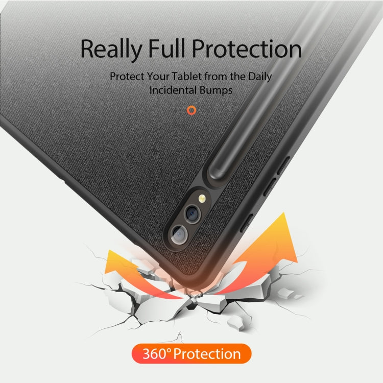 For Samsung Galaxy Tab S10+ DUX DUCIS Domo Series Magnetic Flip Leather Tablet Case(Black)