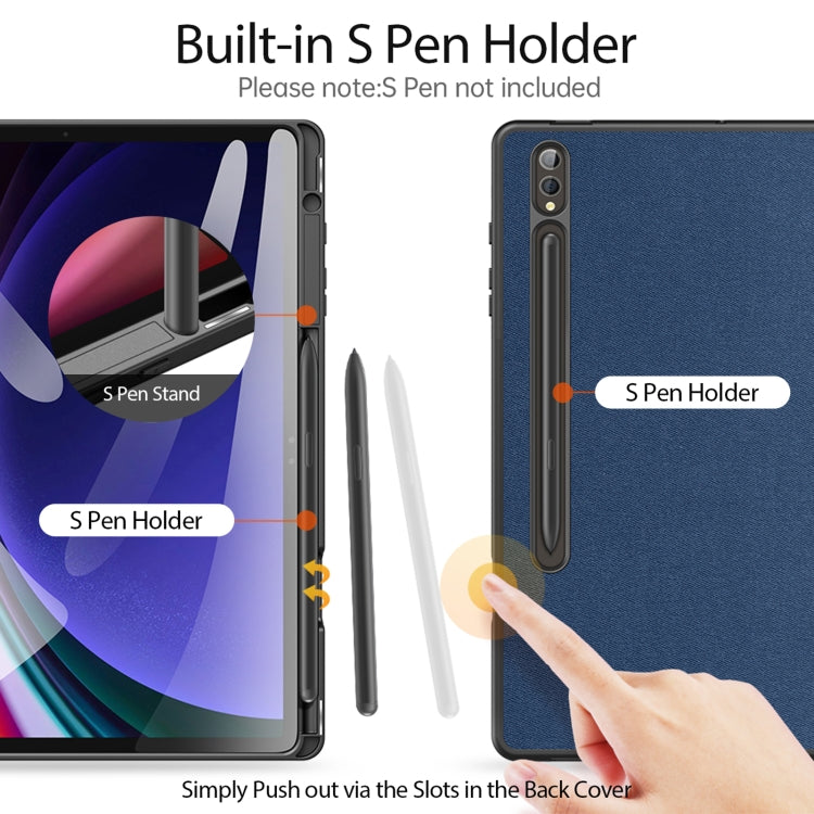 For Samsung Galaxy Tab S10+ DUX DUCIS Domo Series Magnetic Flip Leather Tablet Case(Blue)