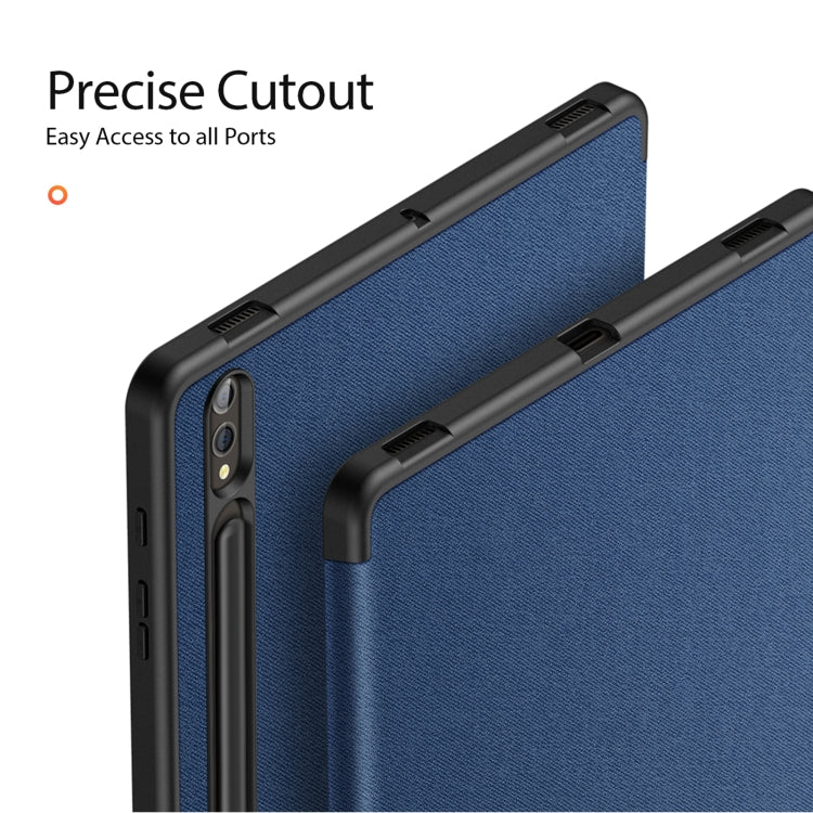 For Samsung Galaxy Tab S10+ DUX DUCIS Domo Series Magnetic Flip Leather Tablet Case(Blue)