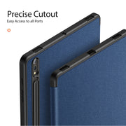 For Samsung Galaxy Tab S10+ DUX DUCIS Domo Series Magnetic Flip Leather Tablet Case(Blue)