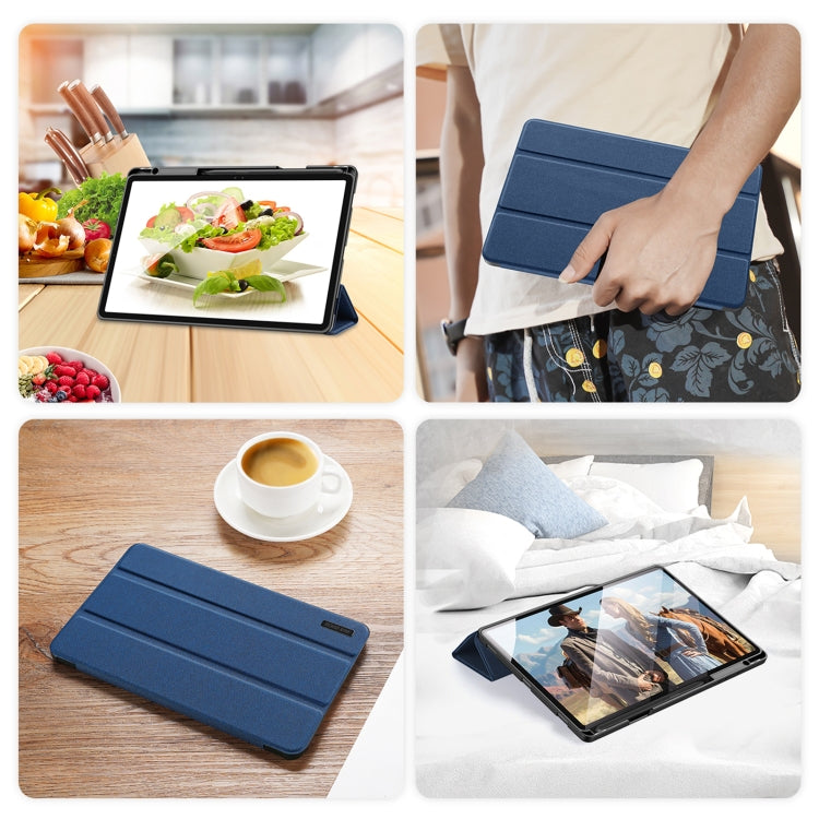 For Samsung Galaxy Tab S10+ DUX DUCIS Domo Series Magnetic Flip Leather Tablet Case(Blue)