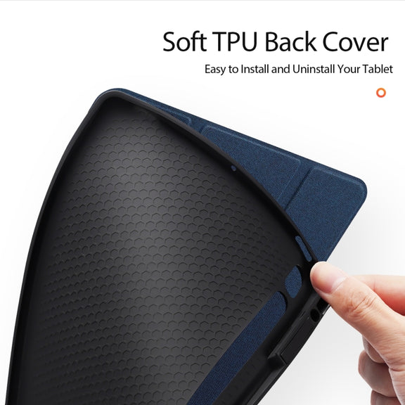 For Samsung Galaxy Tab S10+ DUX DUCIS Domo Series Magnetic Flip Leather Tablet Case(Blue)