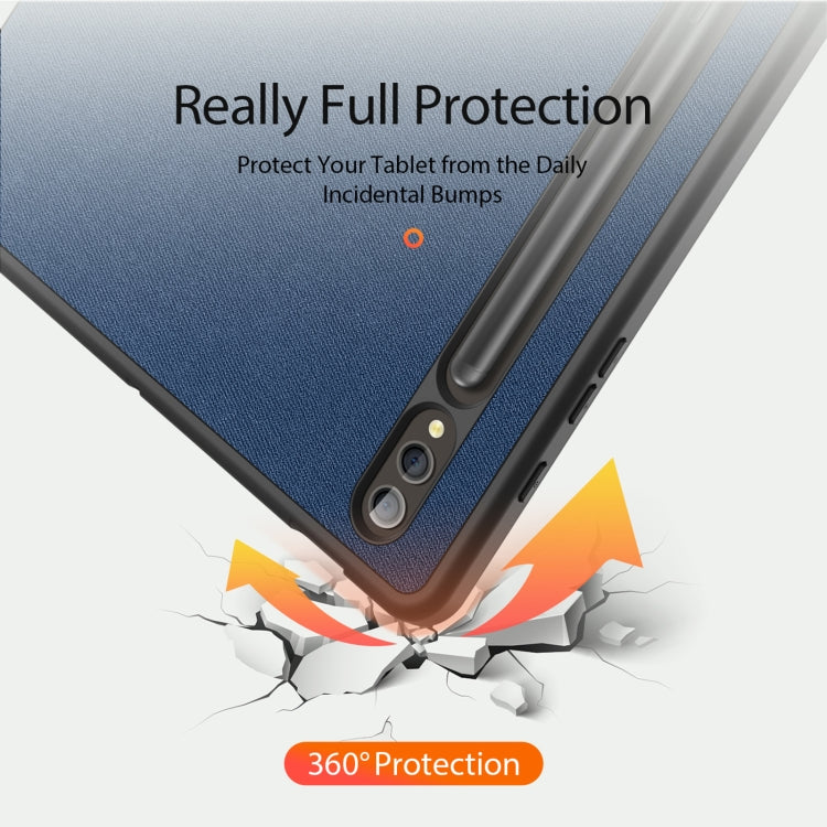 For Samsung Galaxy Tab S10+ DUX DUCIS Domo Series Magnetic Flip Leather Tablet Case(Blue)