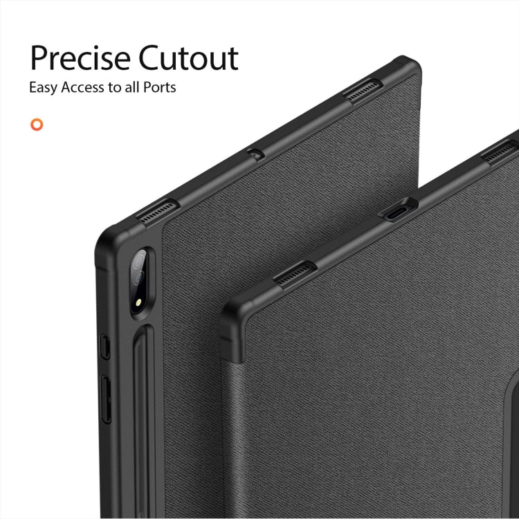 For Samsung Galaxy Tab S10 Ultra DUX DUCIS Domo Series Magnetic Flip Leather Tablet Case(Black)