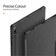 For Samsung Galaxy Tab S10 Ultra DUX DUCIS Domo Series Magnetic Flip Leather Tablet Case(Black)