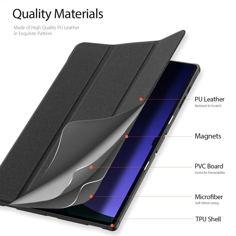 For Samsung Galaxy Tab S10 Ultra DUX DUCIS Domo Series Magnetic Flip Leather Tablet Case(Black)