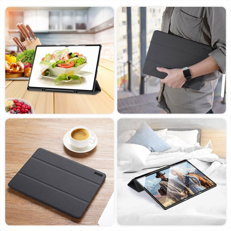 For Samsung Galaxy Tab S10 Ultra DUX DUCIS Domo Series Magnetic Flip Leather Tablet Case(Black)
