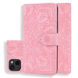 For iPhone 16 Pro Max Mandala Embossed Dual-Fold Calf Leather Phone Case(Pink) - iPhone 16 Pro Max Cases by PMC TechLife | Online Shopping South Africa | PMC TechLife | Buy Now Pay Later Mobicred
