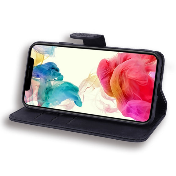 For iPhone 16 Mandala Embossed Dual-Fold Calf Leather Phone Case(Black)