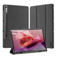 For Lenovo Tab P12 12.7 2023 DUX DUCIS Domo Series Magnetic Flip Leather Tablet Case(Black) - Lenovo by DUX DUCIS | Online Shopping South Africa | PMC TechLife | Buy Now Pay Later Mobicred