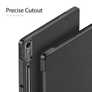 For Lenovo Tab P12 12.7 2023 DUX DUCIS Domo Series Magnetic Flip Leather Tablet Case(Black)