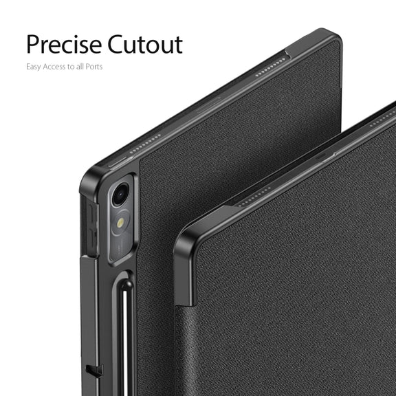 For Lenovo Tab P12 12.7 2023 DUX DUCIS Domo Series Magnetic Flip Leather Tablet Case(Black)