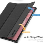 For Lenovo Tab P12 12.7 2023 DUX DUCIS Domo Series Magnetic Flip Leather Tablet Case(Black)