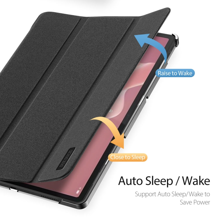 For Lenovo Tab P12 12.7 2023 DUX DUCIS Domo Series Magnetic Flip Leather Tablet Case(Black)