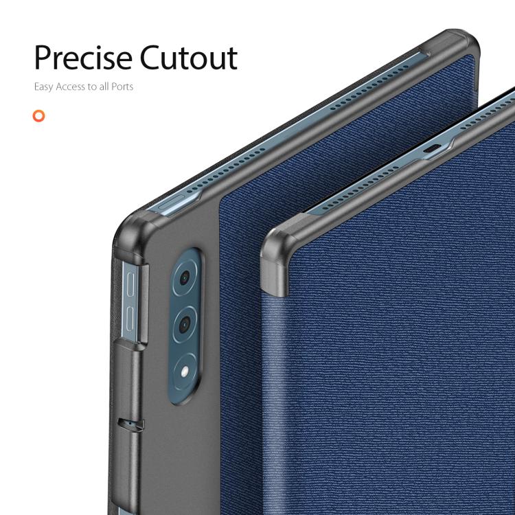 For Lenovo Yoga Tab Plus DUX DUCIS Domo Series Magnetic Flip Leather Tablet Case(Blue)