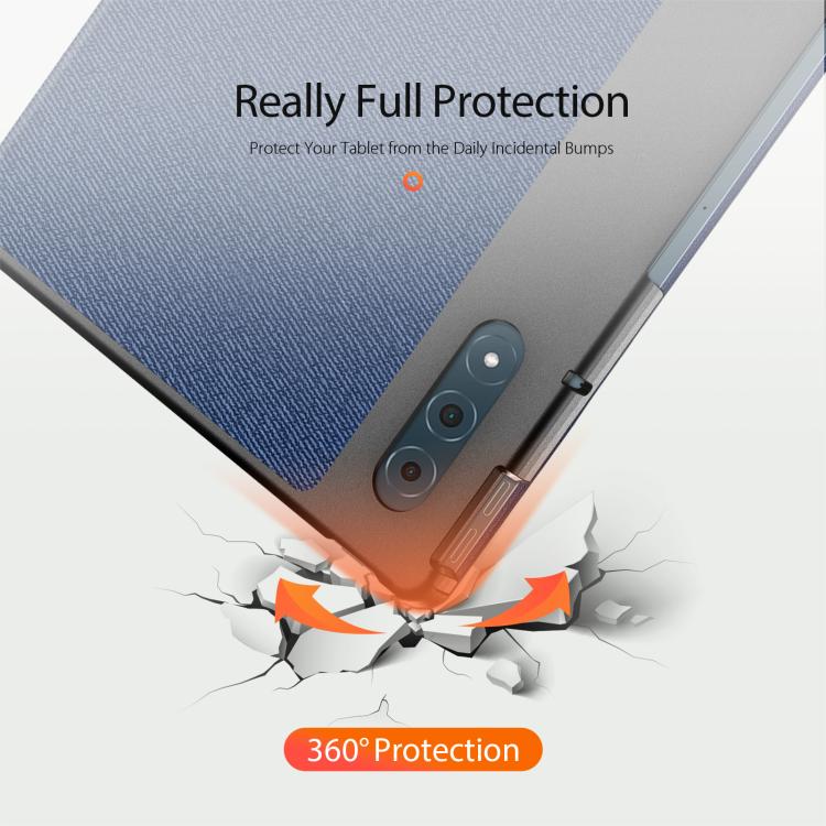 For Lenovo Yoga Tab Plus DUX DUCIS Domo Series Magnetic Flip Leather Tablet Case(Blue)