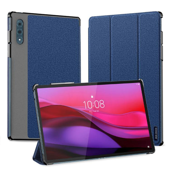 For Lenovo Yoga Tab Plus DUX DUCIS Domo Series Magnetic Flip Leather Tablet Case(Blue)
