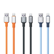 WK WDC-17 2.4A USB to 8 Pin Silicone Data Cable, Length: 1.2m(Black)