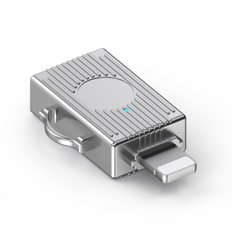 USB to 8 Pin Multifunction Travel Case Shape Apapter(Silver)