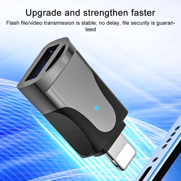 USB to 8 Pin Multifunction OTG Apapter(Light Gold)