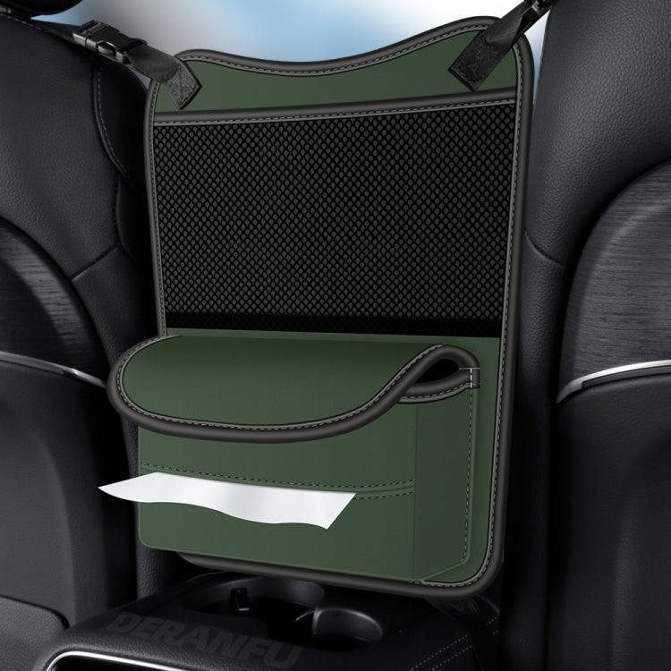 3054 Napa Texture Leather Car Center Console Storage Bag(Olive Green)
