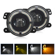 For Jeep Wrangler JK 2 Door 2007-2015 Y5 4 inch 1 Pair Light Guide Single Lens Fog Light(Yellow White) - Fog / Driving Lights by PMC TechLife | Online Shopping South Africa | PMC TechLife | Buy Now Pay Later Mobicred