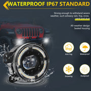 For Jeep Wrangler JK 2 Door 2007-2015 Y5 4 inch 1 Pair Light Guide Single Lens Fog Light(Yellow White)