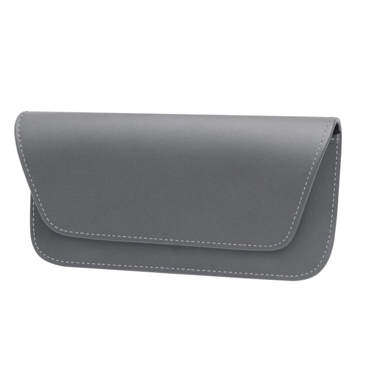3064 Napa Texture Leather Car Glasses Storage Bag(Grey)