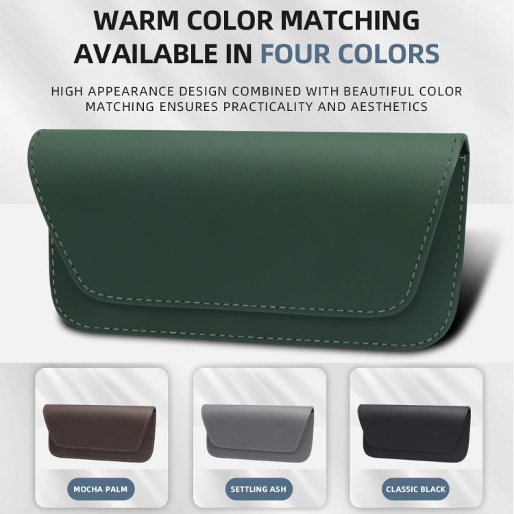 3064 Napa Texture Leather Car Glasses Storage Bag(Grey)