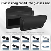 3073 Napa Texture Leather Car Removable Glasses Storage Bag(Grey)