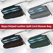 3073 Napa Texture Leather Car Removable Glasses Storage Bag(Brown)