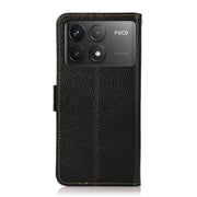 For Xiaomi Redmi K70 Pro KHAZNEH Side-Magnetic Litchi Genuine Leather RFID Phone Case(Black)