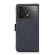 For Xiaomi Redmi K70 Pro KHAZNEH Side-Magnetic Litchi Genuine Leather RFID Phone Case(Blue)