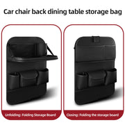 4041 Napa Texture Leather Car Seat Back Storage Bag Folding Dining Table(Olive Green)