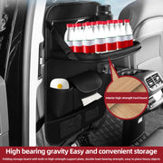 4041 Napa Texture Leather Car Seat Back Storage Bag Folding Dining Table(Olive Green)
