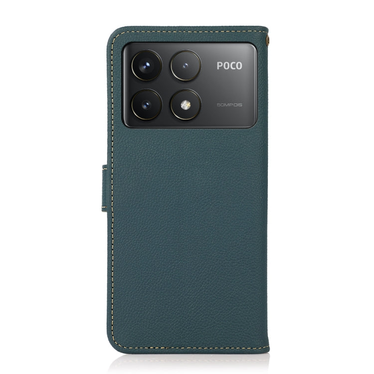 For Xiaomi Redmi K70 KHAZNEH Custer Texture RFID Genuine Leather Phone Case(Green)