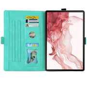 For Samsung Galaxy Tab S9 FE Love Butterfly Embossed Leather Tablet Case(Mint Green)