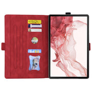 For Samsung Galaxy Tab S9 FE+ Love Butterfly Embossed Leather Tablet Case(Red)