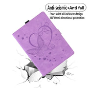 For Samsung Galaxy Tab S9 FE+ Love Butterfly Embossed Leather Tablet Case(Purple)
