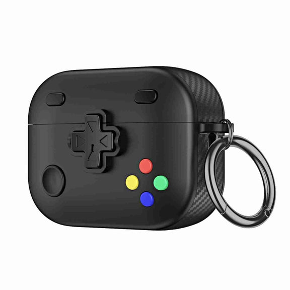 For AirPods Pro 2 Game Console Shape Wireless Earphones Protective Case(Black)