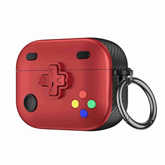 For AirPods Pro Game Console Shape Wireless Earphones Protective Case(Red)