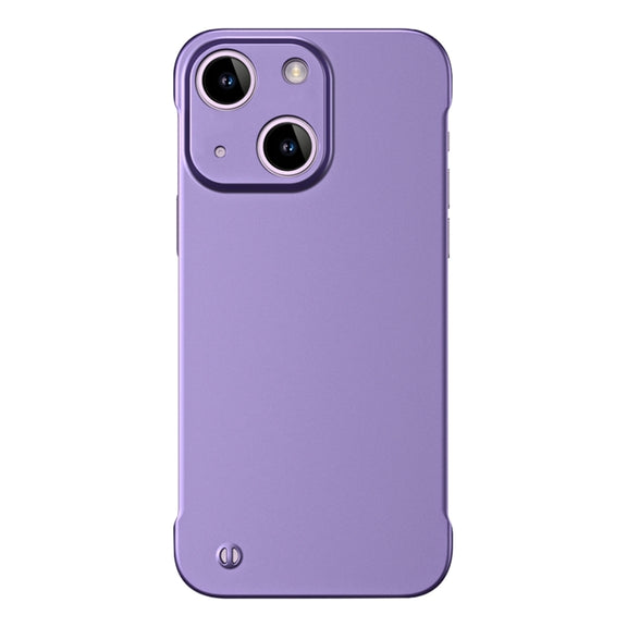 For iPhone 15 Plus Frameless Metallic Paint Hybrid PC Phone Case(Deep Purple)