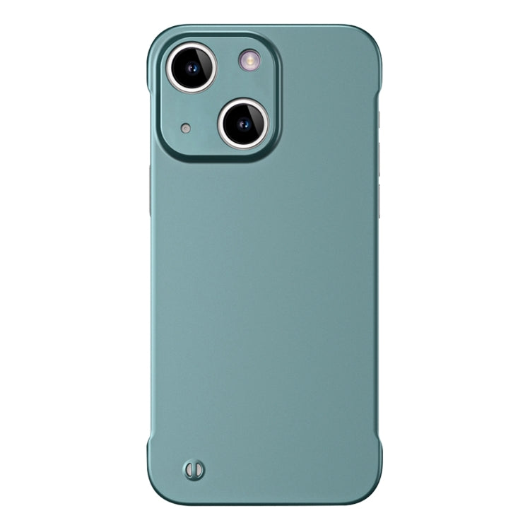 For iPhone 14 Plus Frameless Metallic Paint Hybrid PC Phone Case(Green)