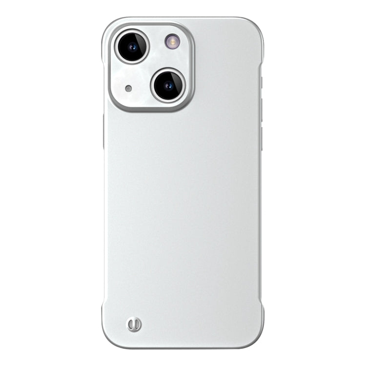 For iPhone 14 Plus Frameless Metallic Paint Hybrid PC Phone Case(Space Silver)