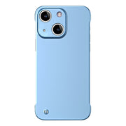 For iPhone 14 Plus Frameless Metallic Paint Hybrid PC Phone Case(Sierra Blue)