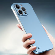For iPhone 14 Plus Frameless Metallic Paint Hybrid PC Phone Case(Sierra Blue)