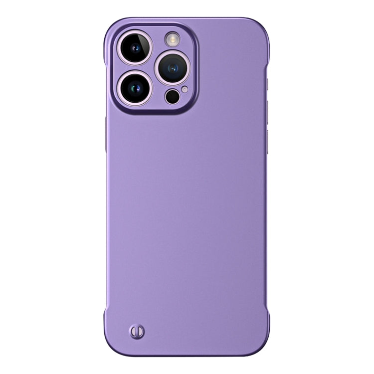 For iPhone 13 Pro Max Frameless Metallic Paint Hybrid PC Phone Case(Deep Purple)