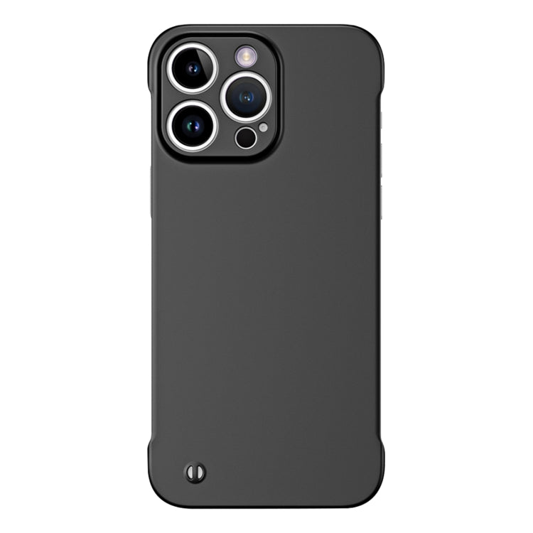 For iPhone 12 Pro Max Frameless Metallic Paint Hybrid PC Phone Case(Matte Black)