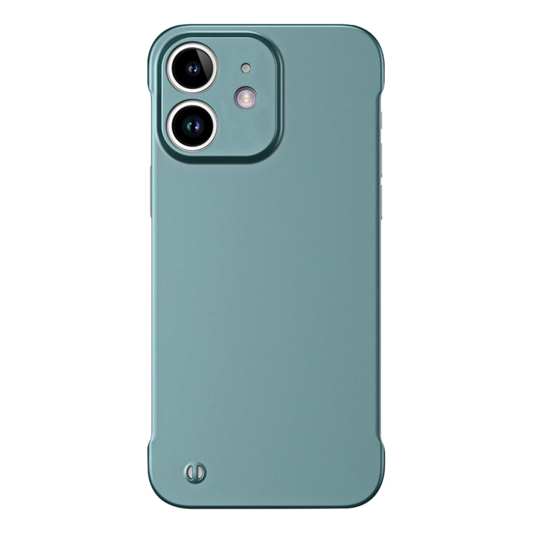 For iPhone 12 mini Frameless Metallic Paint Hybrid PC Phone Case(Green)