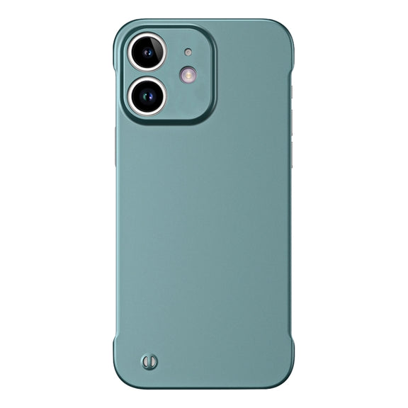 For iPhone 12 mini Frameless Metallic Paint Hybrid PC Phone Case(Green)